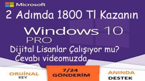 Windows 10 Dijital Lisans Anahtarı